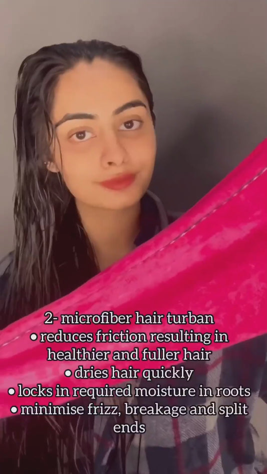 Microfiber Hair Turban - Electric Pink