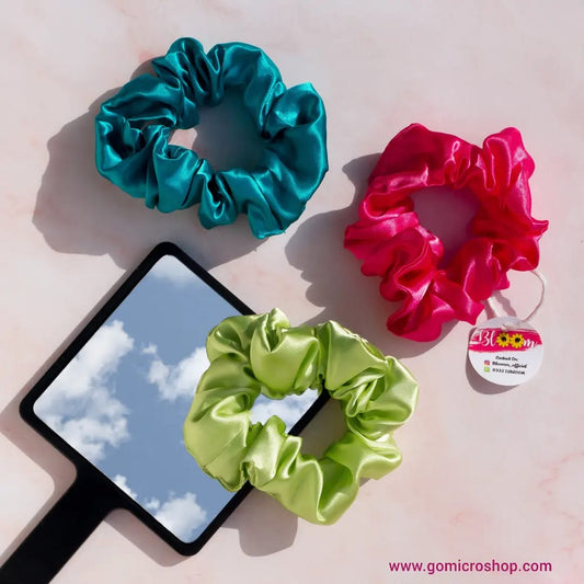 Satin silk scrunchie - Bunch of 3 without tail